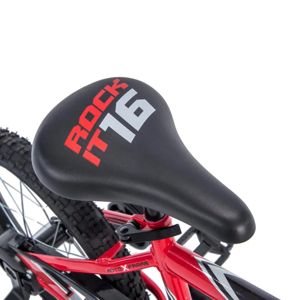 GISAEV 16 In. Rock It Boy Kids Bike, Red Hi-rise Handlebar In Black with A Comp image 5