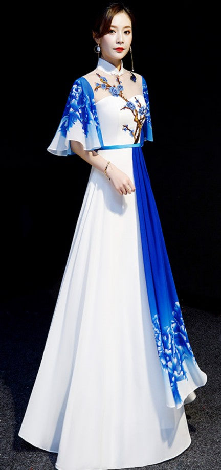 Long Ao Dai Vietnam Style Dress For Women Traditional Ethnic Clothing Elegant G image 0