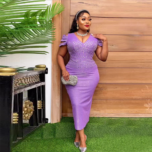 Plus Size African Party Dresses for Women Bodycon Mermaid  Maxi Dress Elega image 0