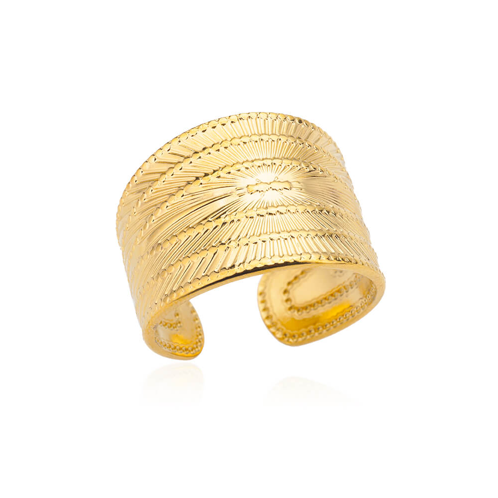48 Style Women Stainless Steel Rings Gold Color Hollow Out Geometric Open Ring  image 25