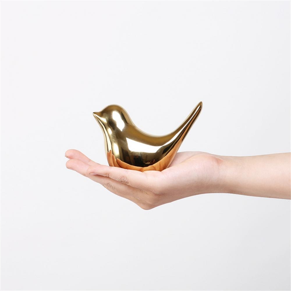 Bird Figurine 4 Sizes Nordic Ceramic Gold Animal Statue Modern Ceramic Bird Sta image 13