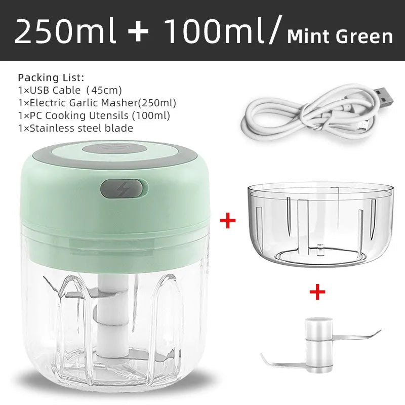 Electric Kitchen Food Chopper, Mini Garlic Masher, Crusher, USB Portable Meat G image 6