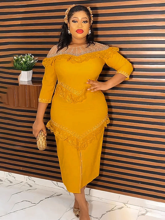 2024 Wedding Party Dresses Robe Africaine Femme Dubai African Dashiki Dress For image 0