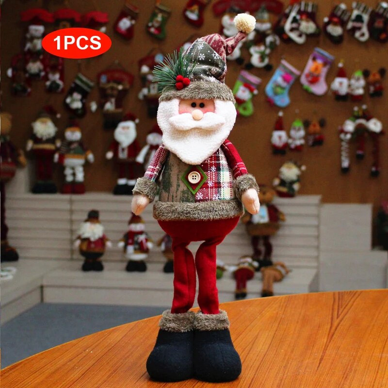 Christmas Dolls Tree Decor New Year Ornament Reindeer Snowman Santa Claus Stand image 12