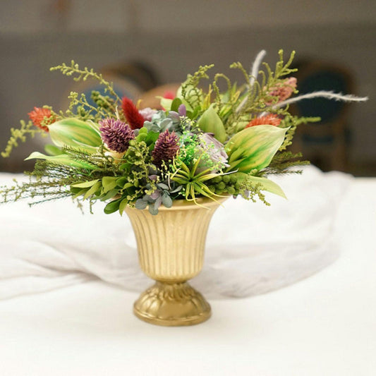 Metal Flower Vase Farmhouse Pot for Dried Floral Arrangements Container Table C image 0