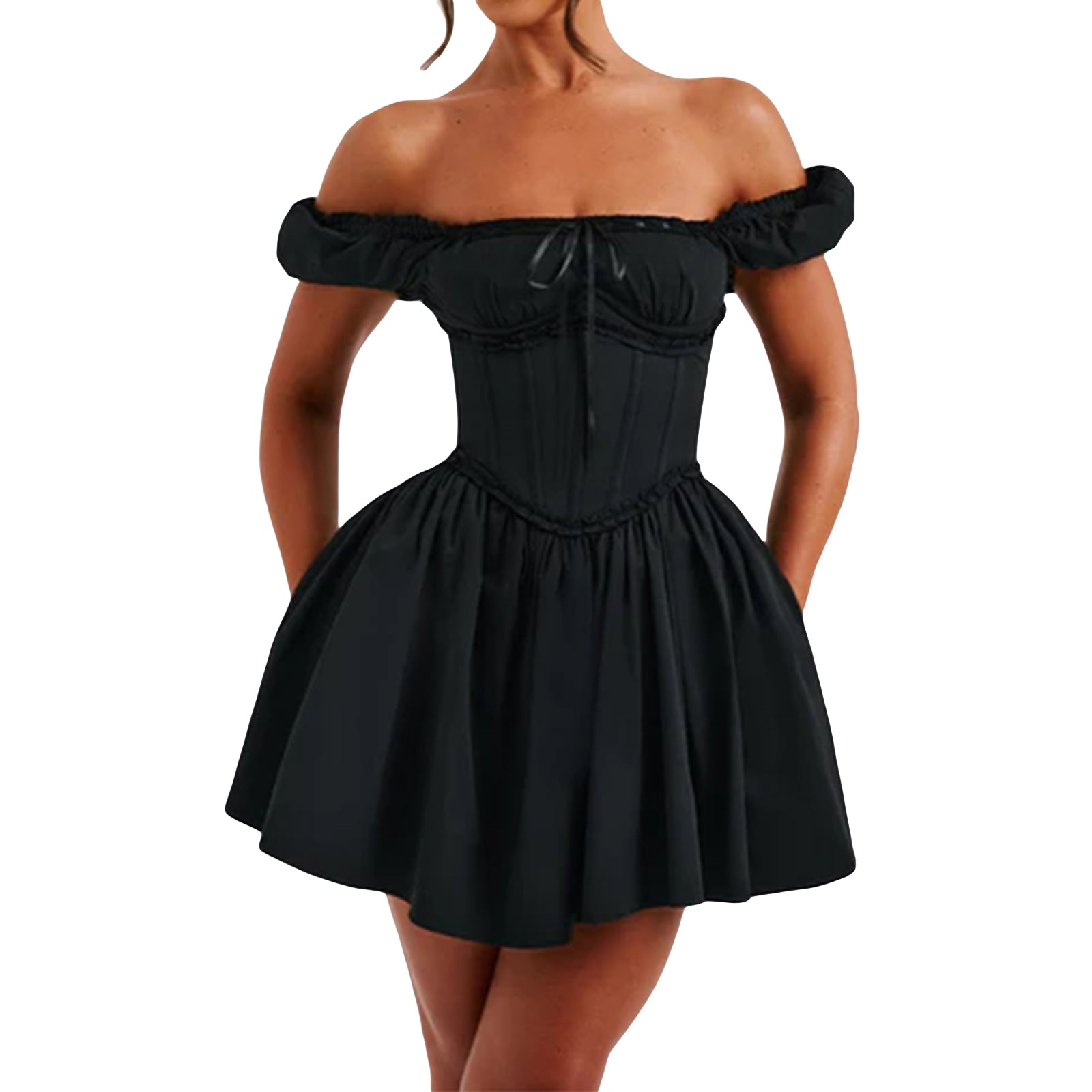 Elegant V-Neck Sleeveless Maxi Dress with Lace Detailing and Ruffled Hemline fo image 0