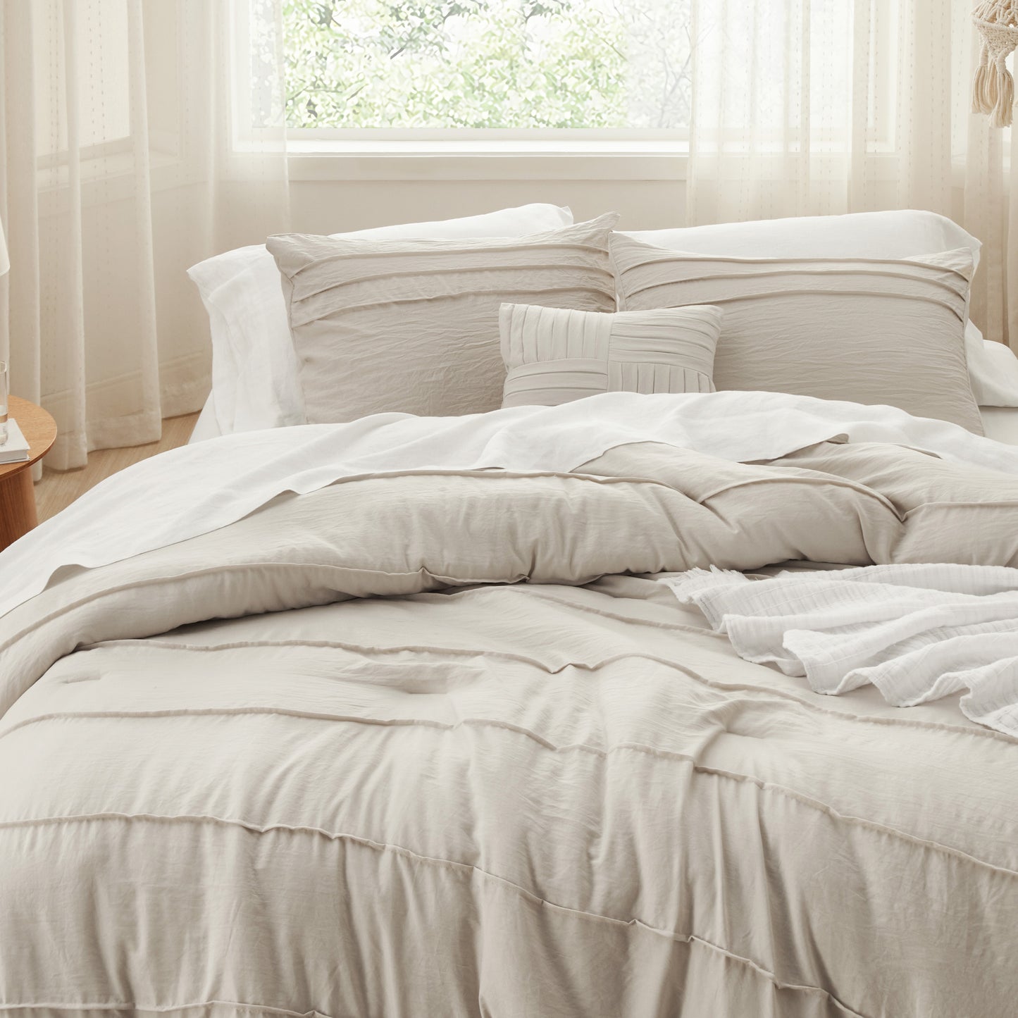 Bedsure Comforter Set - Pinch Pleat Bed Set, Down Alternative Bedding Sets for  image 6