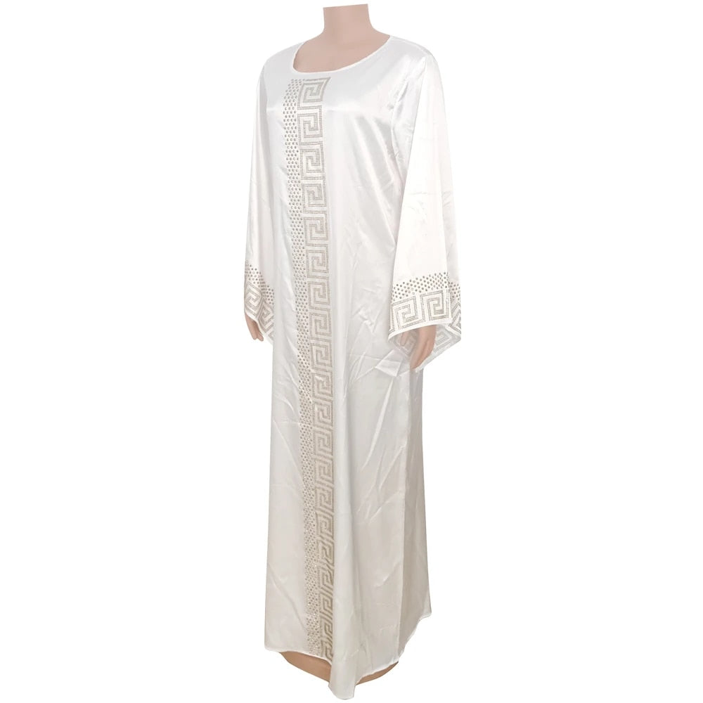 Solid Winter African Dresses For Women 2021 Muslim Maxi Dress Floor-Length Ethn image 4