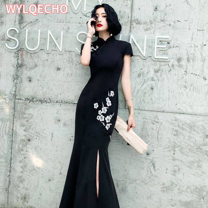 2024 Ao Dai Dress Vietnam Traditional Dress High Slit Mermaid Chinese Dress Qip image 5