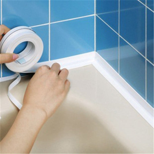 1pc Bathroom Waterproof Wall Stickers Sealing Tapes PVC Adhesive Sealing Strips image 0