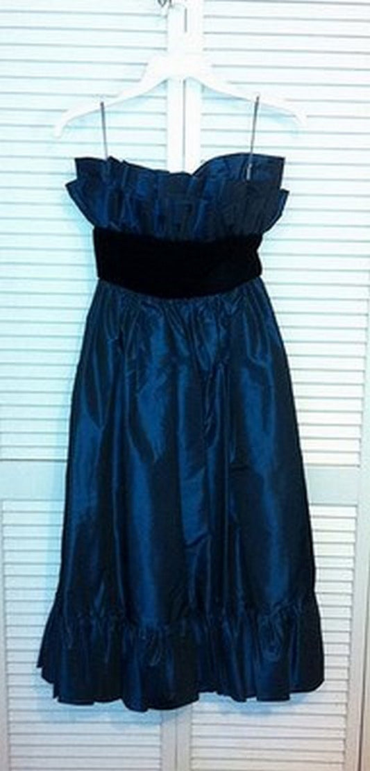 Victor Costa Women Dresses Satin Black Bow-Like Collar Size 6 image 0