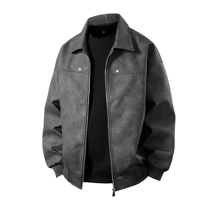 Men Fashion Trend Autumn Winter Outdoor Highquality Imitation Leather Jacket Co image 4