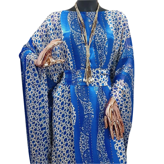 2023 new Africa O Neck Summer Casual Belt Abaya Dubai high waist high neck loos image 0