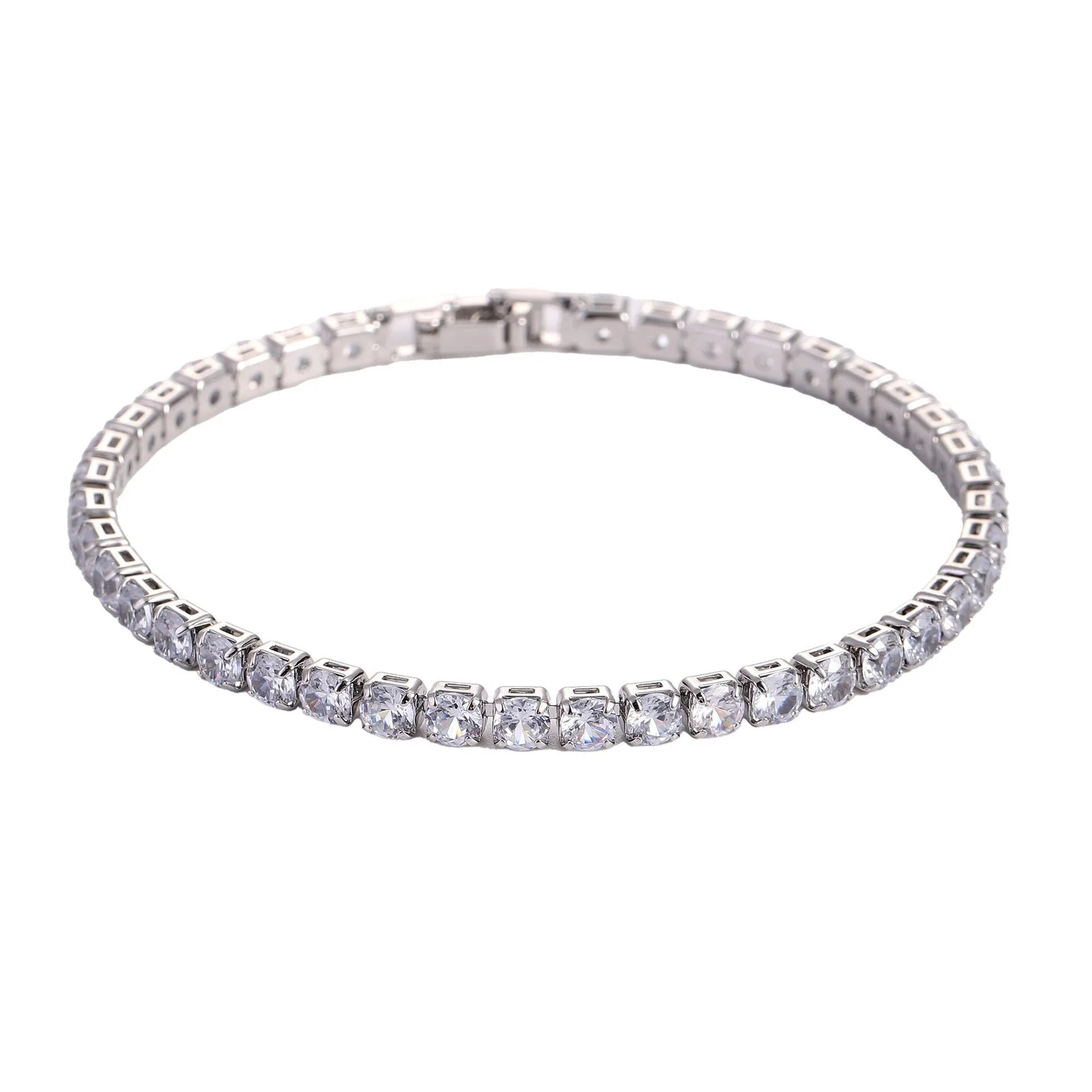 4mm Cubic Zirconia Tennis Bracelet Iced Out Chain Bracelets For Women Men Golde image 1