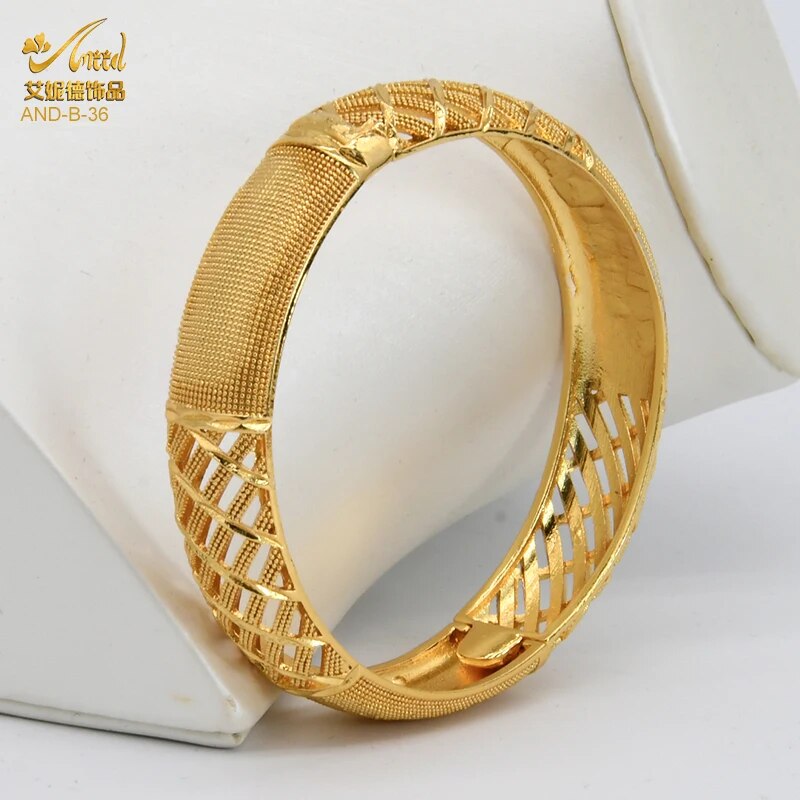 ANIID Dubai Bangles 24K Gold Color African Bracelet For Women Wholesale Designe image 36