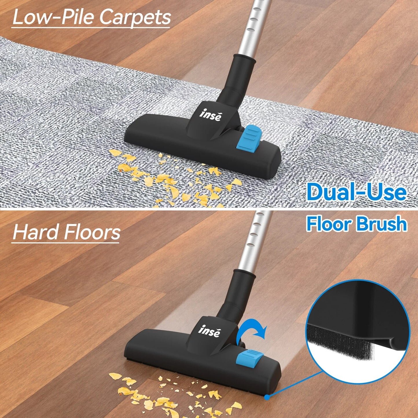 Vacuum Cleaner Corded INSE I5 18Kpa Powerful Suction 600W Motor Stick Handheld image 5