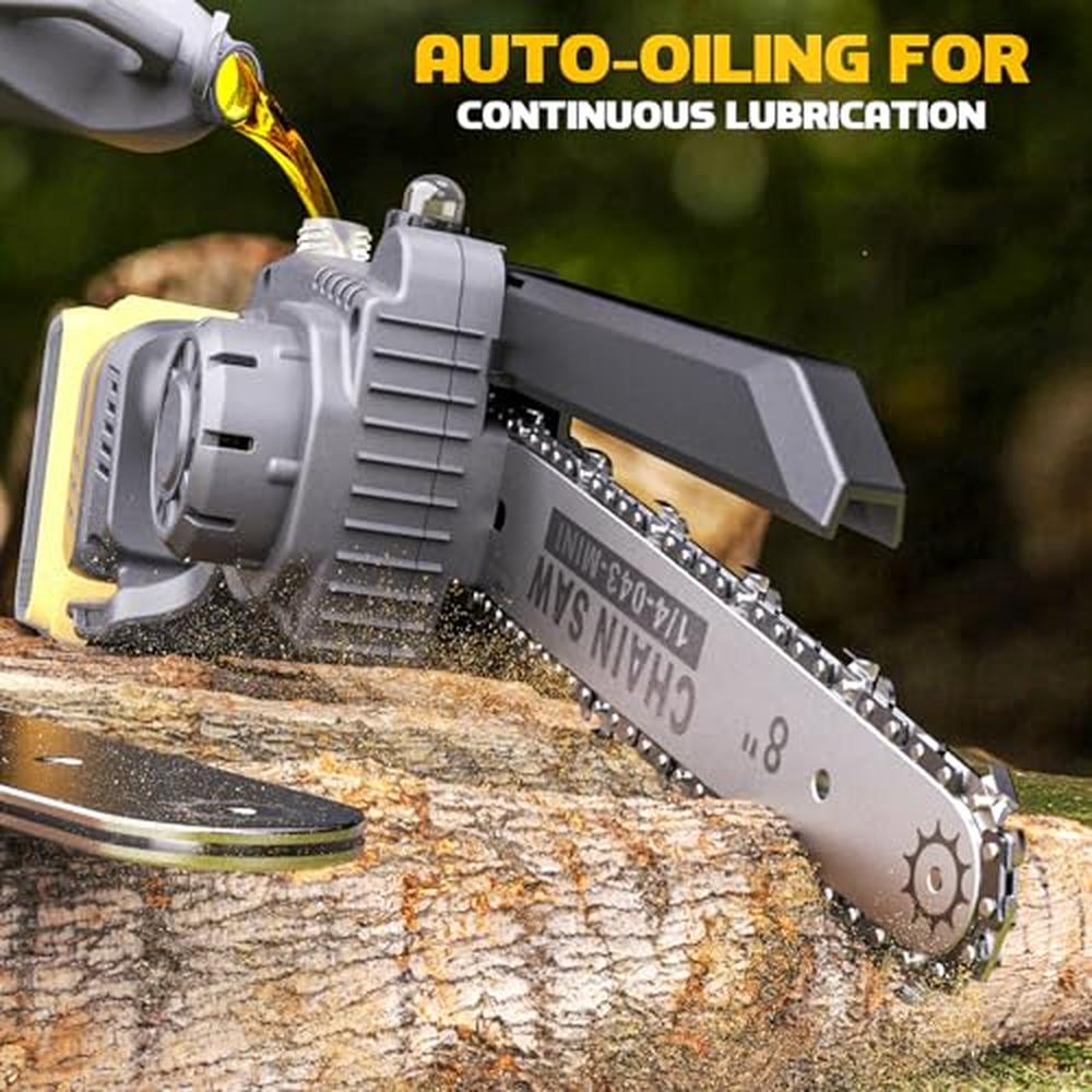 Cordless Mini Chainsaw 6&8 Inch 2-in-1 Handheld Pruning Tool DeWalt 20V Compati image 4