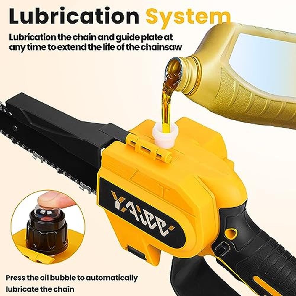 6" Cordless Mini Chainsaw Dewalt 20V Max-Compatible Brushless Motor 800W Power image 4