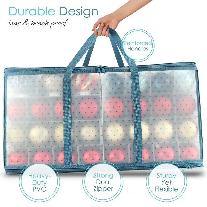 Christmas Ornament Storage Box With Adjustable Dividers, For 128 Holiday Orname image 0