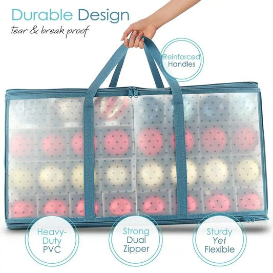 Christmas Ornament Storage Box With Adjustable Dividers, For 128 Holiday Orname image 0