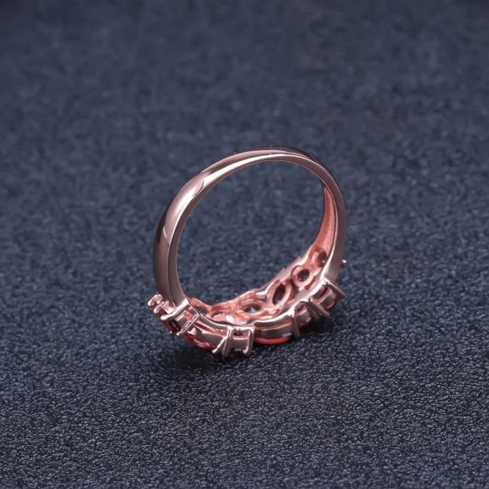 GEM'S BALLET 925 Sterling Silver Rose Gold Plated Wedding Band 2.47Ct Natural image 3