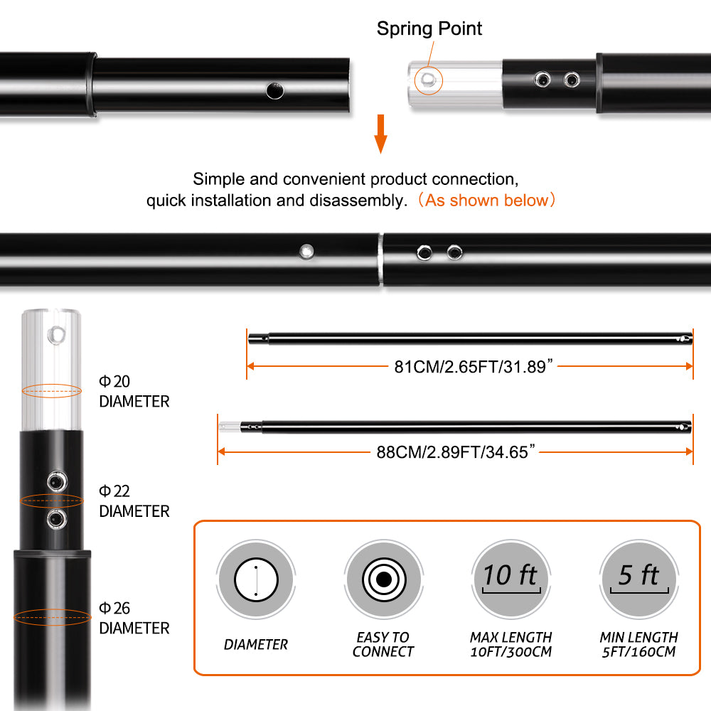 Background Stand Kit Support System Backdrops With Adjustable Stand for Photogr image 9