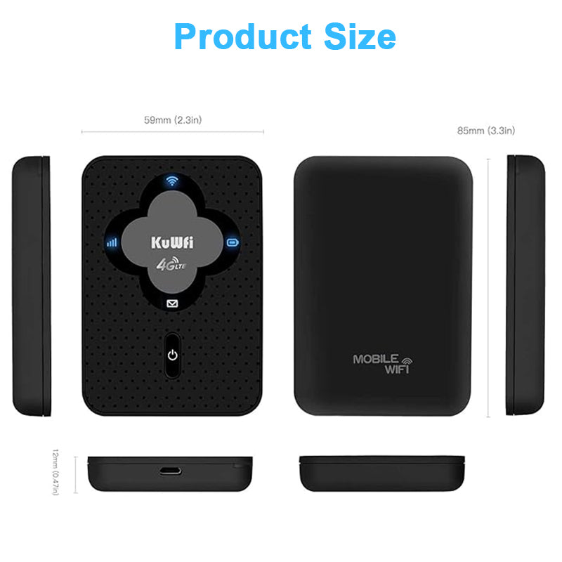 KuWFi 1800mAh 4G LTE Router 150Mbps Portable Mobile Roputer Outdoor Travel Wifi image 6