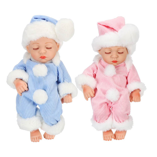 11inch Sleeping Baby Doll With Hat Rebirth Doll Realistic Baby Dolls Handmade Gi image 0