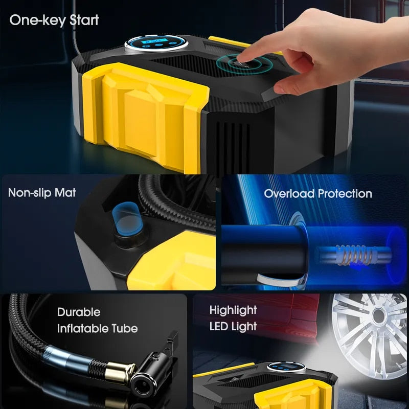 CARSUN Portable Automobile Air Compressor Digital Tire Inflation Pump LED Lamp image 7