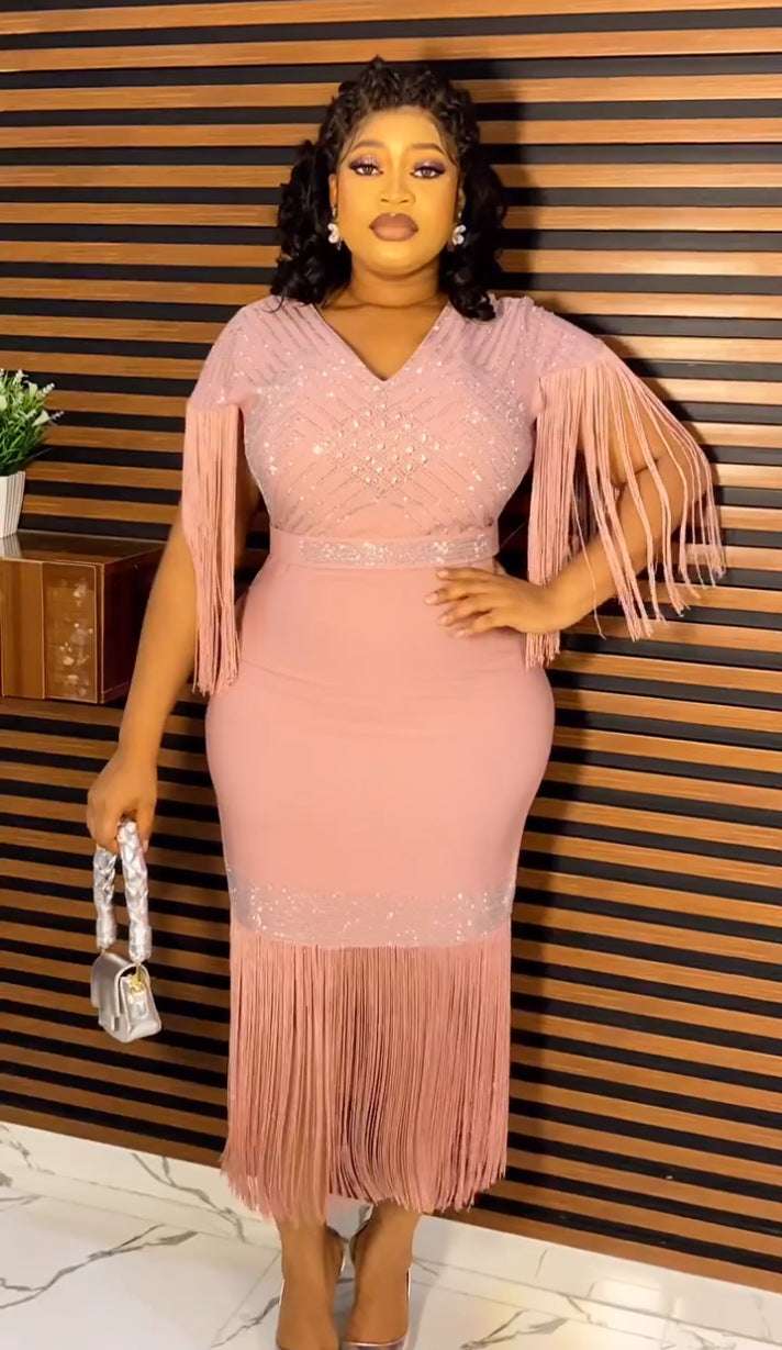 Summer African Wedding Party Dresses for Women Elegant African V-neck Sleeveles image 1