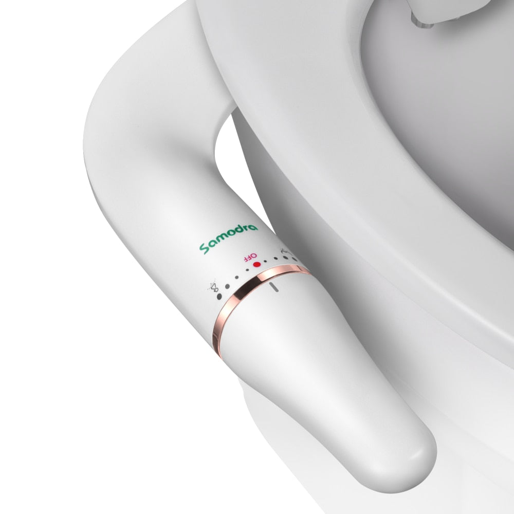 SAMODRA Rose Gold Toilet Bidet Ultra-Slim Bidet Toilet Seat Attachment With image 0
