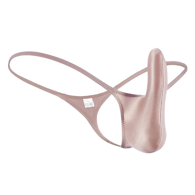 YAULAANG Sexy men's gloss gay underwear oily G-Strings thong Shiny low-waisted  image 1