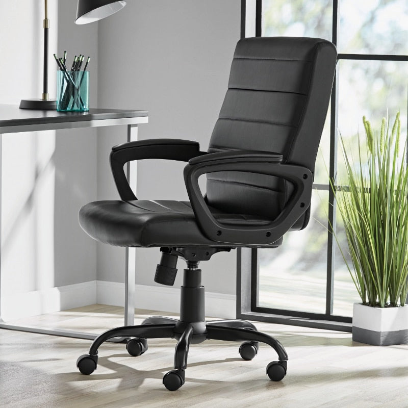 Mainstays Bonded Leather Mid-Back Manager's Office Chair, Multiple Finishes image 1
