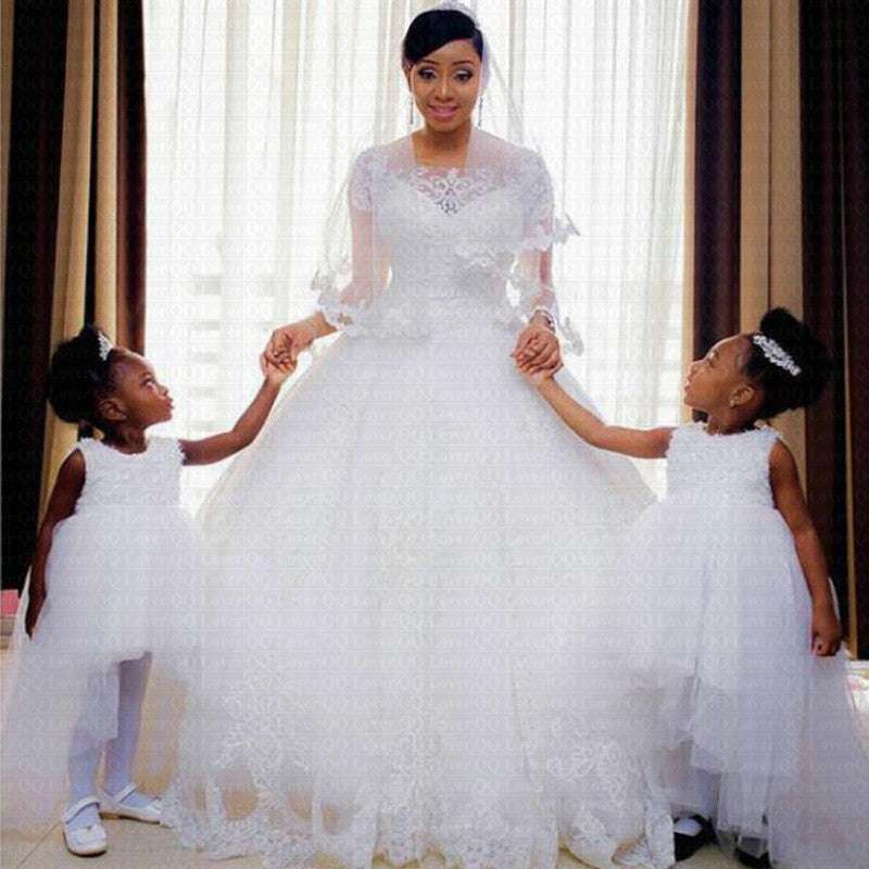 Vestido De Noiva Vintage Lace Appliques Ball Gown African Wedding Dresses 2023 image 2