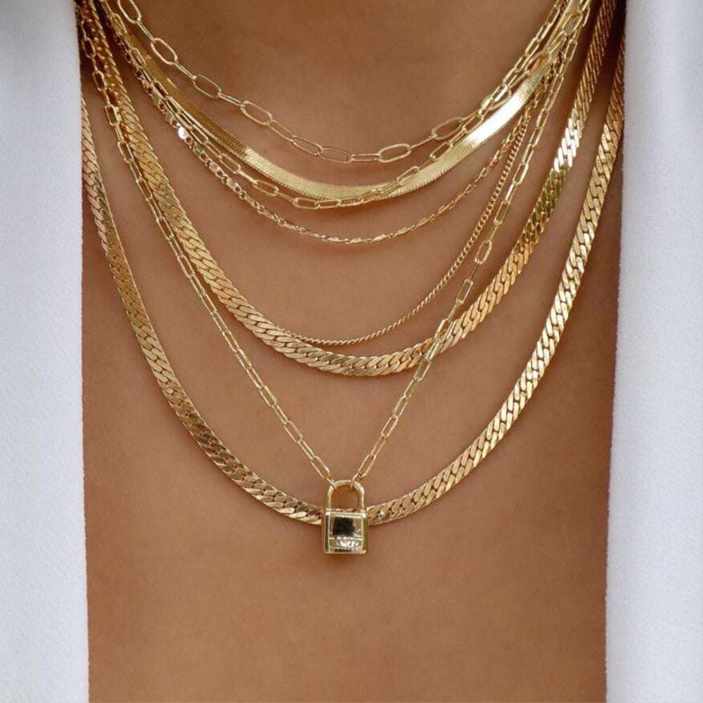 bls-miracle Bohemia Gold Color Multiple Styles Necklace For Women Trendy Multi- image 15