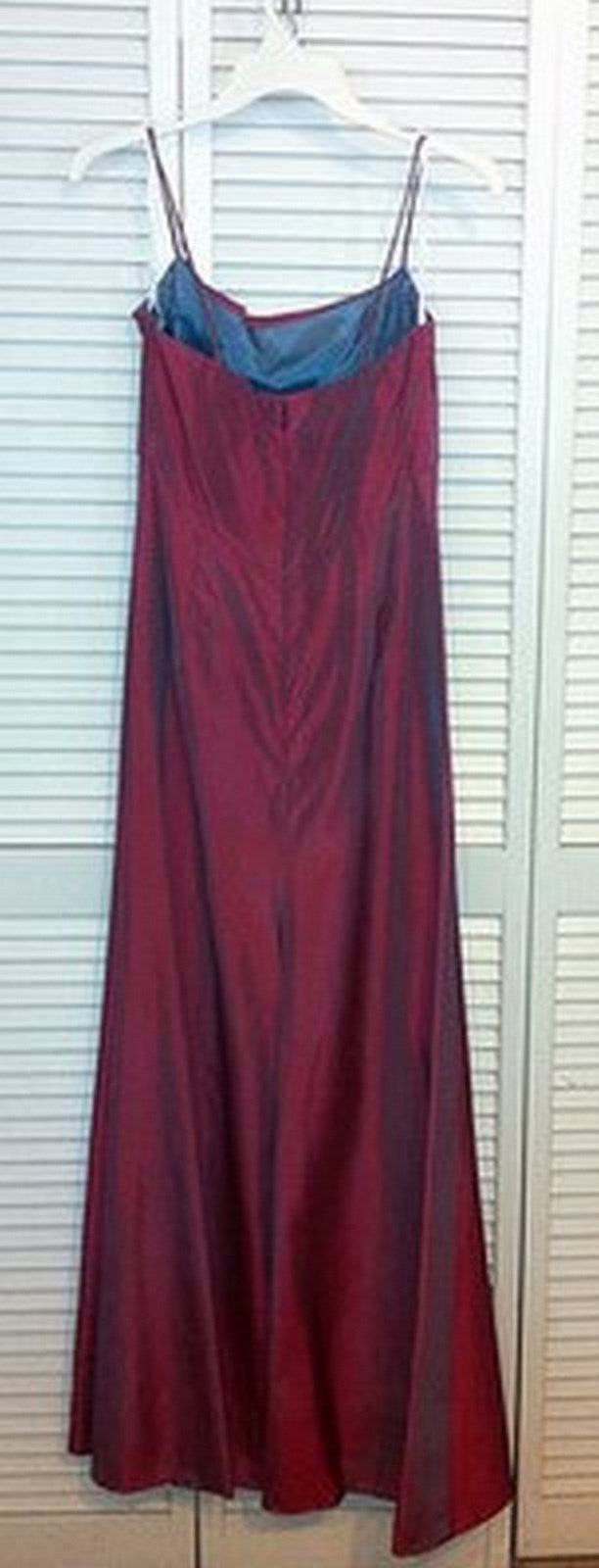 Watters & Watters Women Dress Taffeta Maroon Lined Blue Full-Length Size 4 image 1