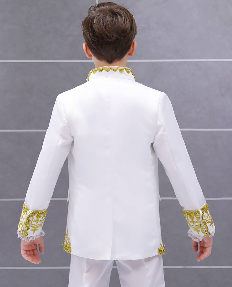 Boys European Style Court Drama Costume Children Golden Flower Stage Prince Cha image 5