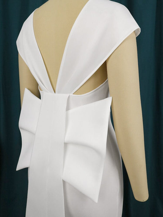 White Party Dresses Plus Size 4XL v Neck Ladies Wedding Evening Cocktail Party O image 1