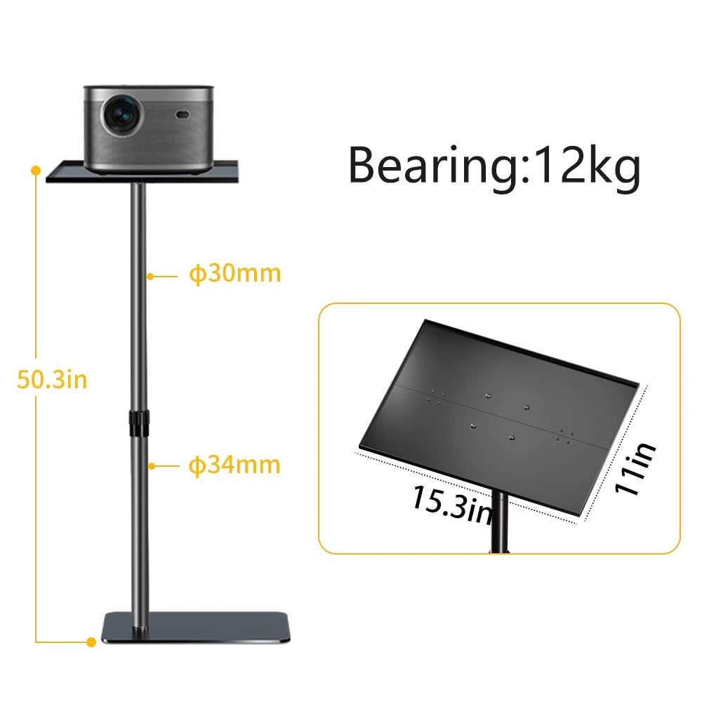 128cm/50Inch Floor Projector Support Stand Metal Holder Multi-angle Adjustable image 3