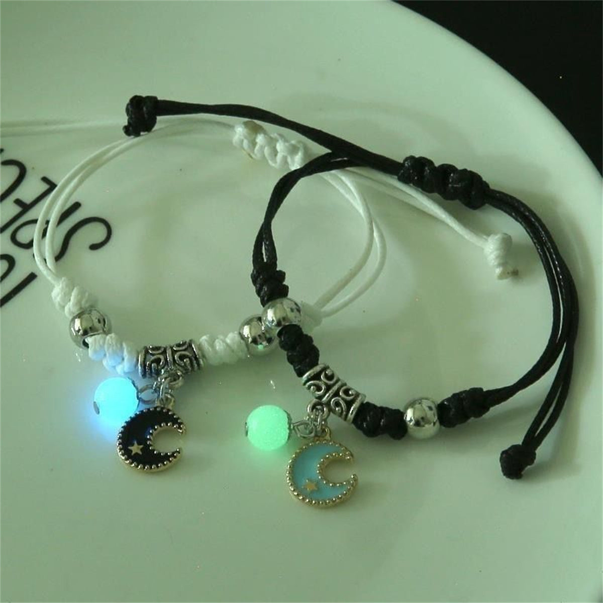 Fashion Luminous Beads Star Couple Bracelet For Women Men Charm Cat Flower Hear image 0