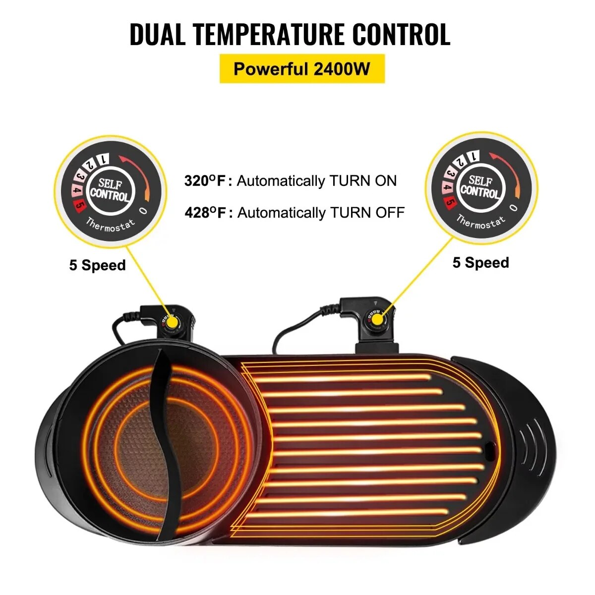 BENTISM 2 in 1 Electric BBQ Pan Grill Hot Pot Portable Smokeless Indoor Hot Pot image 3