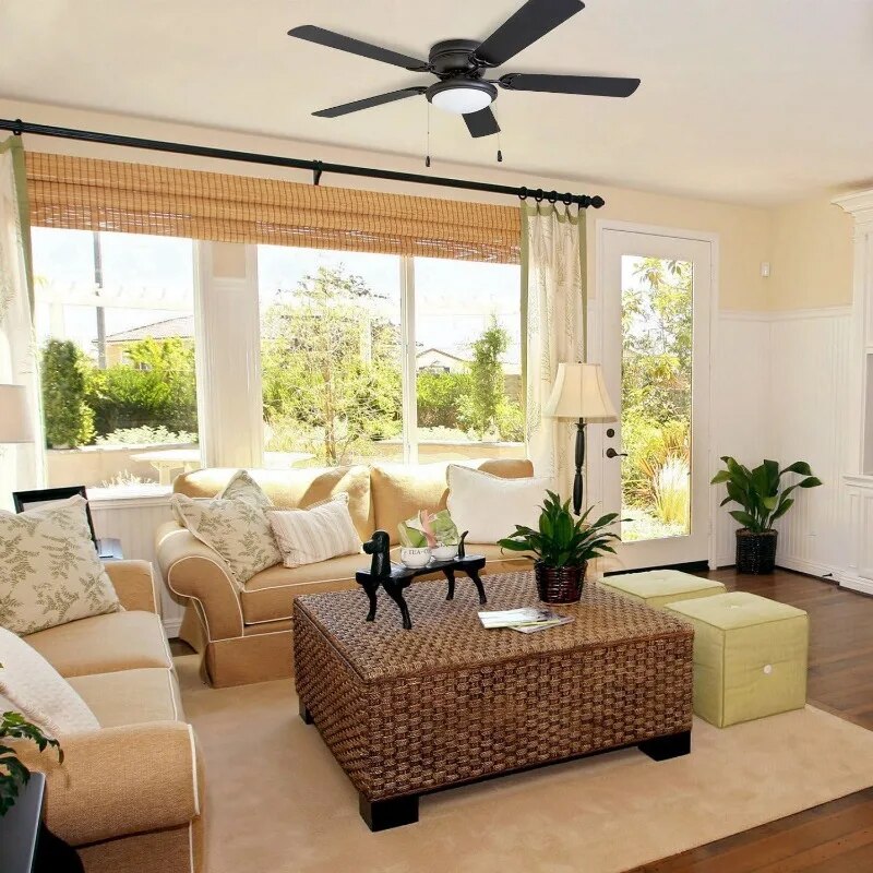 52" Matte Black West Hill Ceiling Fan with Bowl Light Kit image 7