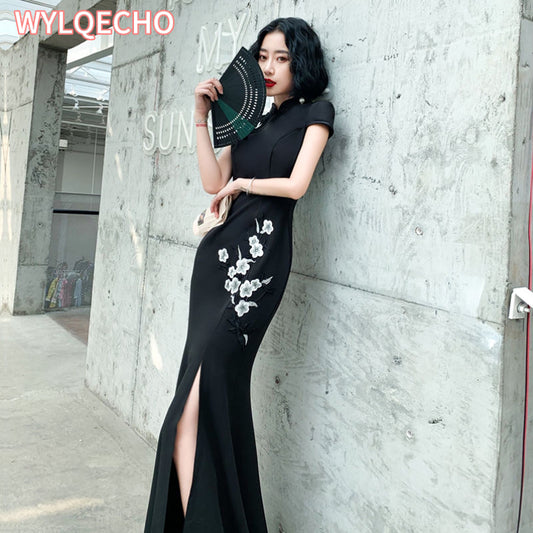 2024 Ao Dai Dress Vietnam Traditional Dress High Slit Mermaid Chinese Dress Qip image 0