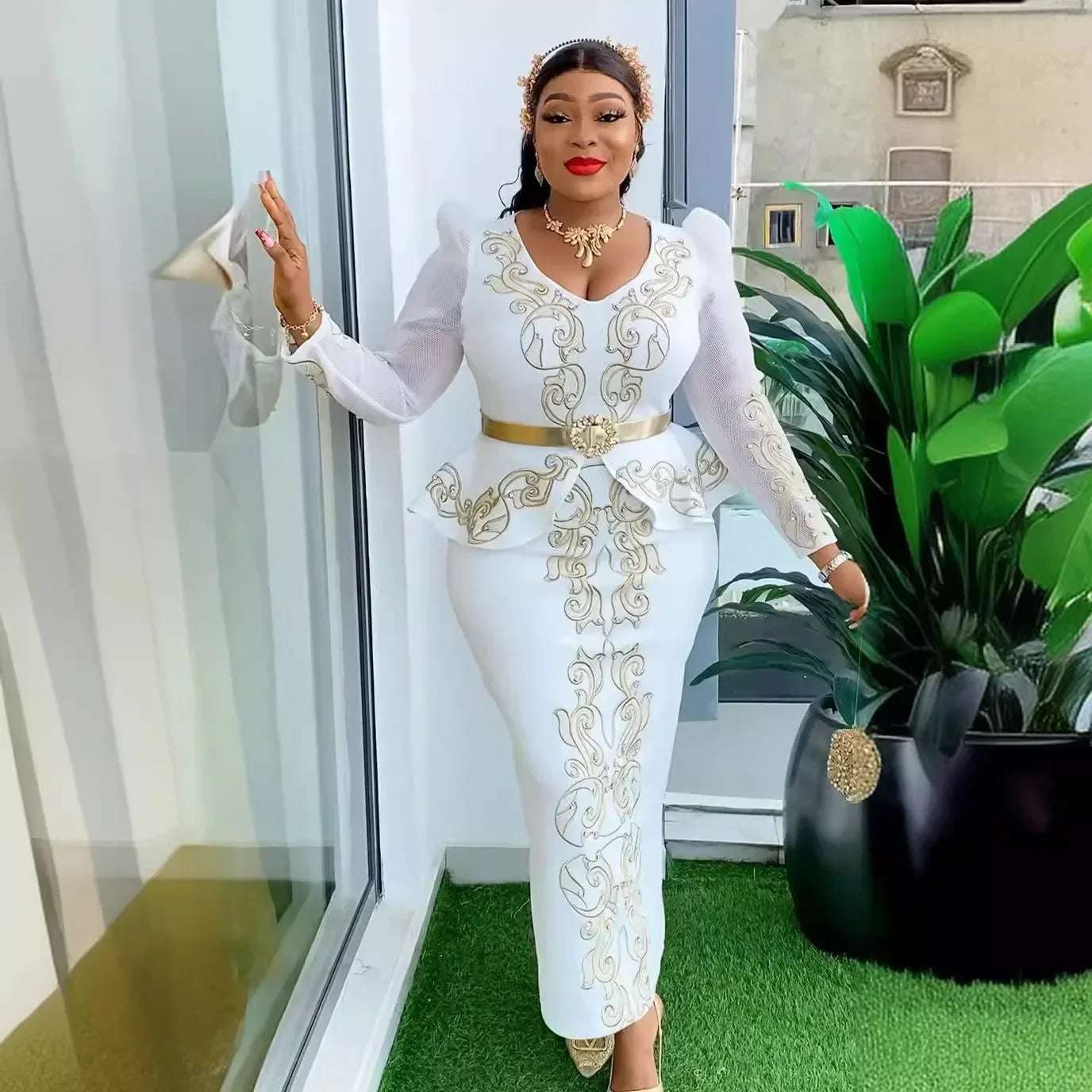 Elegant African Dresses for Women 2024 Africa Clothing Plus Size Wedding Party image 0