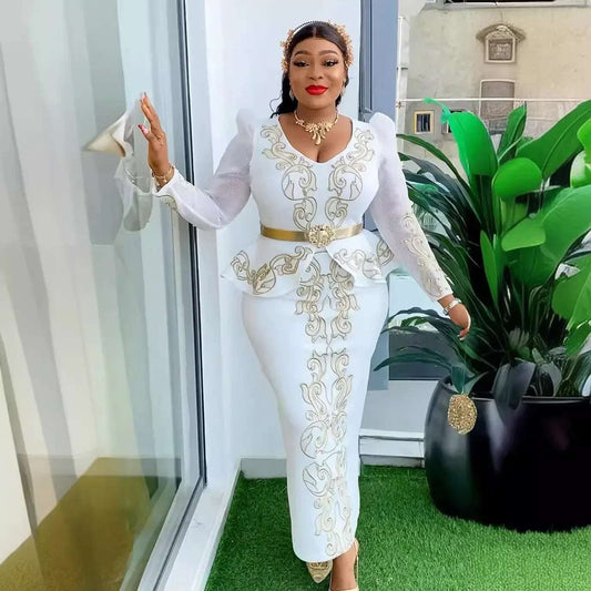 Elegant African Dresses for Women 2024 Africa Clothing Plus Size Wedding Party image 0