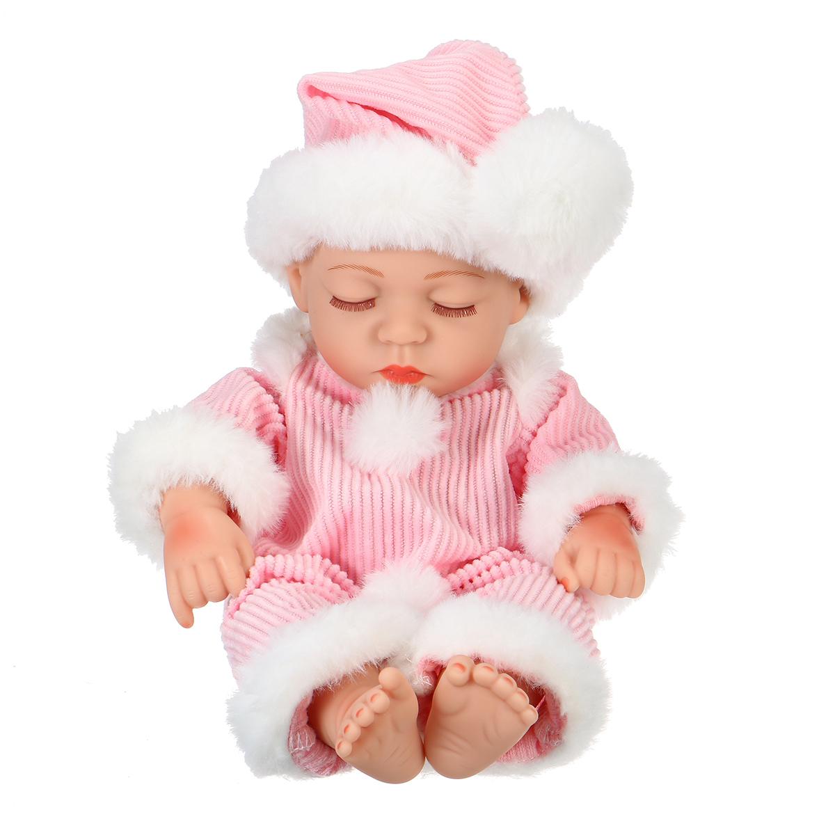 11inch Sleeping Baby Doll With Hat Rebirth Doll Realistic Baby Dolls Handmade Gi image 5