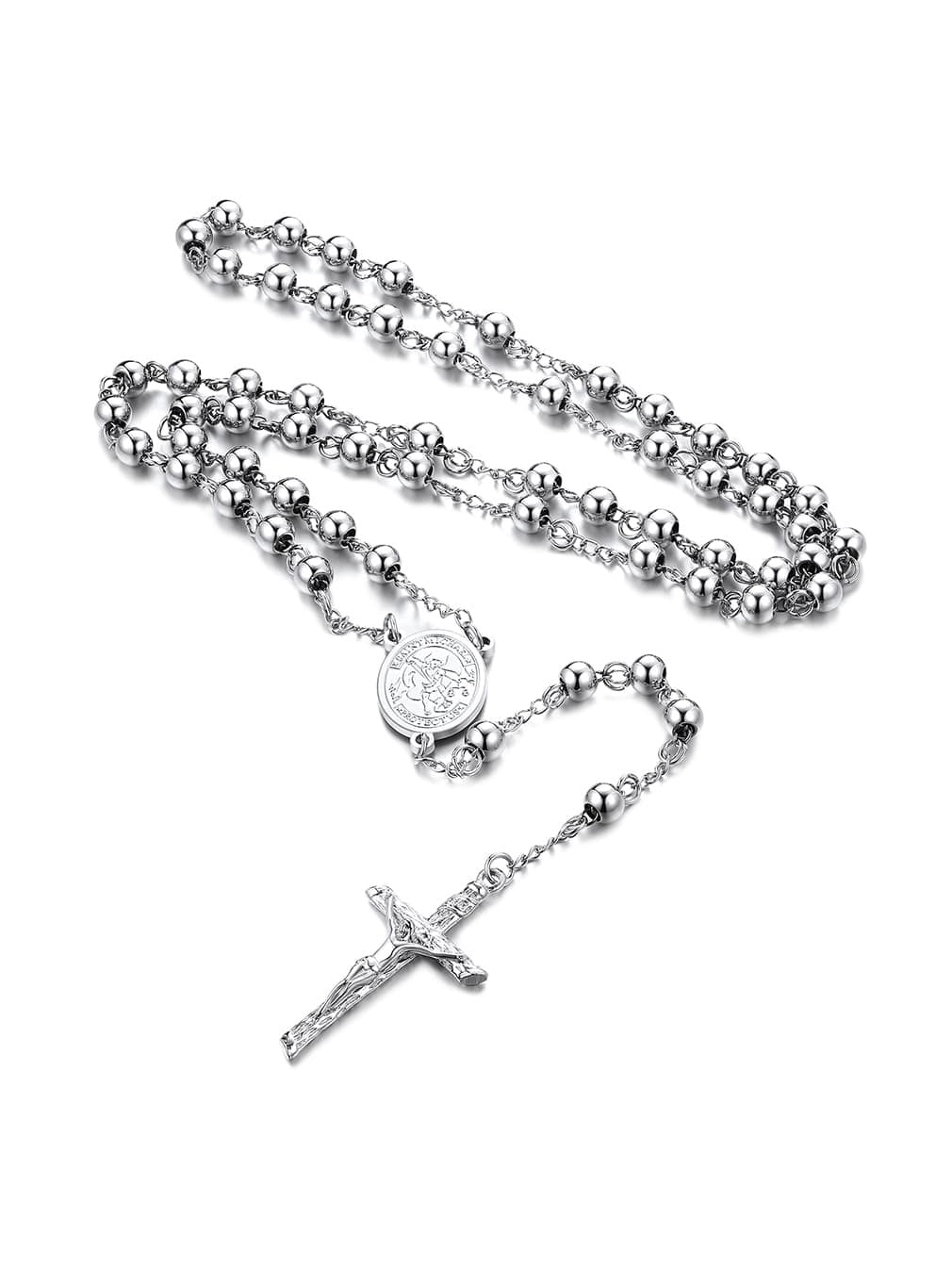 FaithHeart Women Christian Cross Pendant Necklace,Stainless Steel/Black/Gold Pr image 9