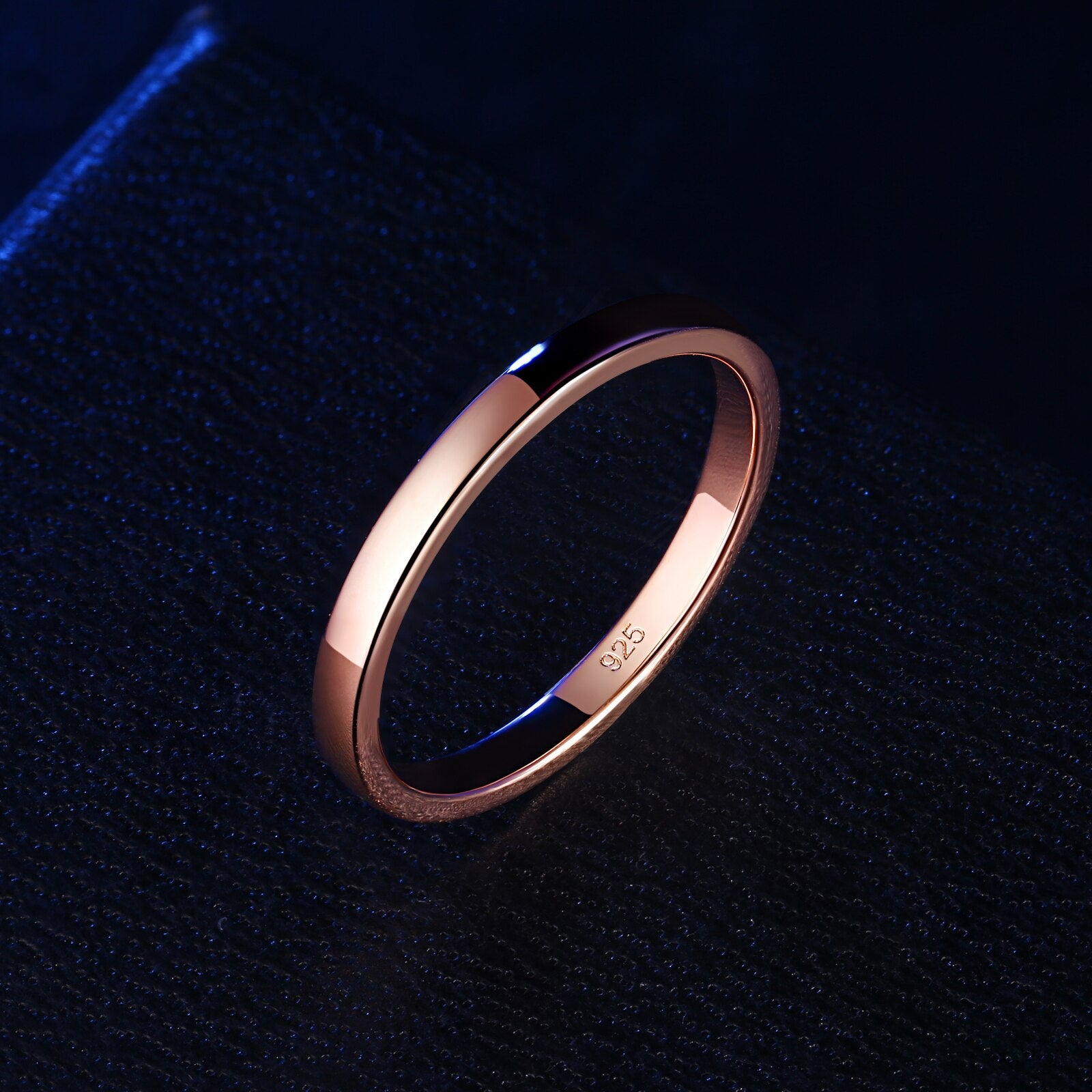 Newshe Rose Gold Color Fingers Ring For Women Solid 925 Sterling Silver image 1