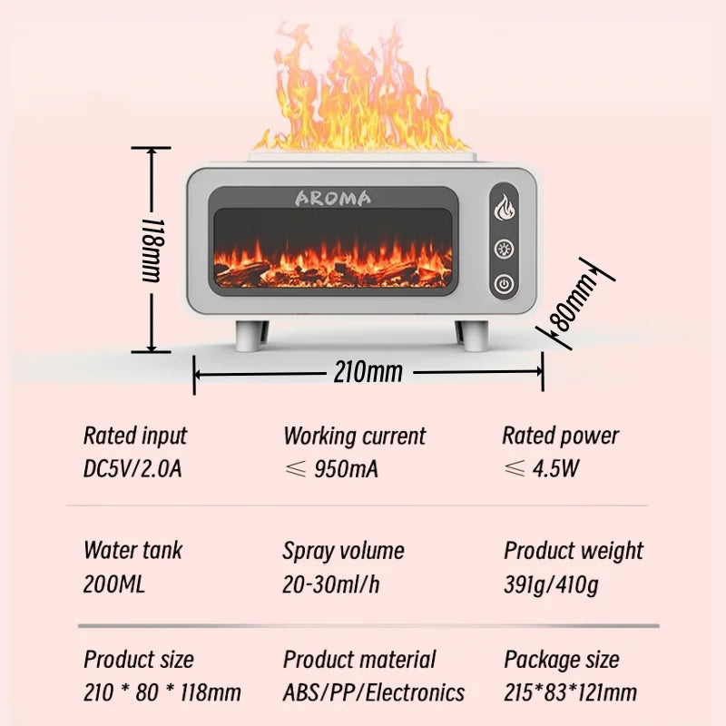 NEW 3D Simulated Fireplace Diffuser 7 Colors LED Ultrasonic  Essential Oil Fire image 7