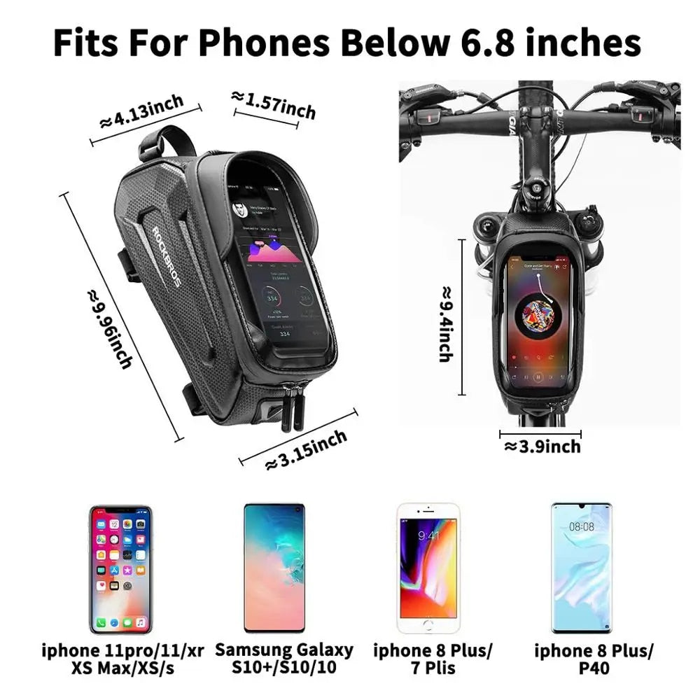 ROCKBROS Bicycle Bag Waterproof Touch Screen Cycling Bag Top Front Tube Frame M image 6